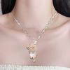 Chic Cat Pendant Clavicle Chain Ornament Vintage Necklace for Daily Wear Parties