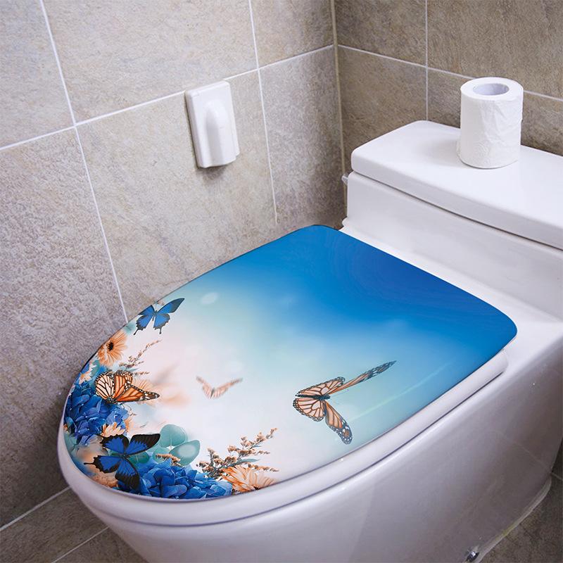 Waterproof Butterfly Wall Stickers Toilet Sticker Decorative Kitchen Stickers Bathroom Vinyl Decals Christmas Decoration