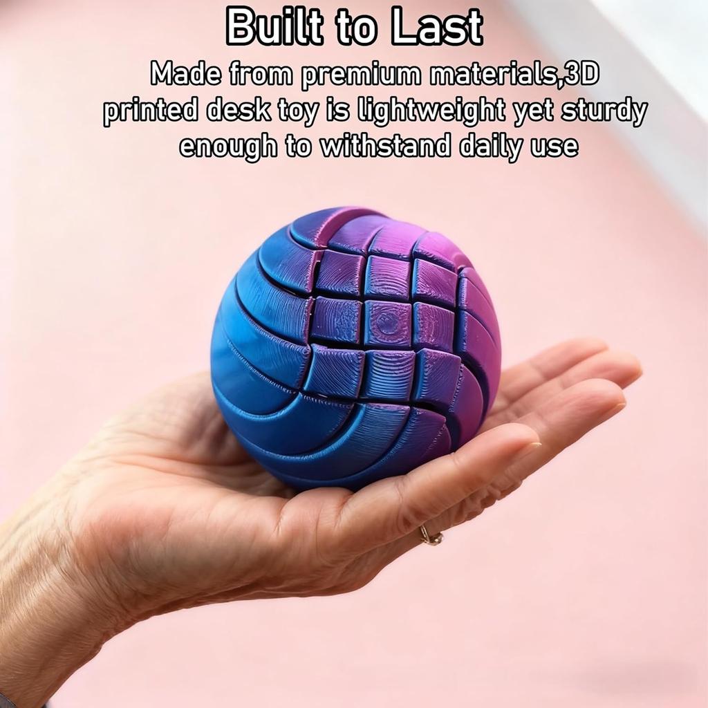 Slime Ball Fidget Toy 3D Printed Twistsphere Desktop Decoration Fidget Gear Liquid Flow Ball For Rotating Design Anxiety Relief