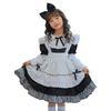 Black and White Plaid Long Sleeve Maid Dress Alice Lori Lolita Princess Dress Children's Dress Girls Lolita Performance Dress