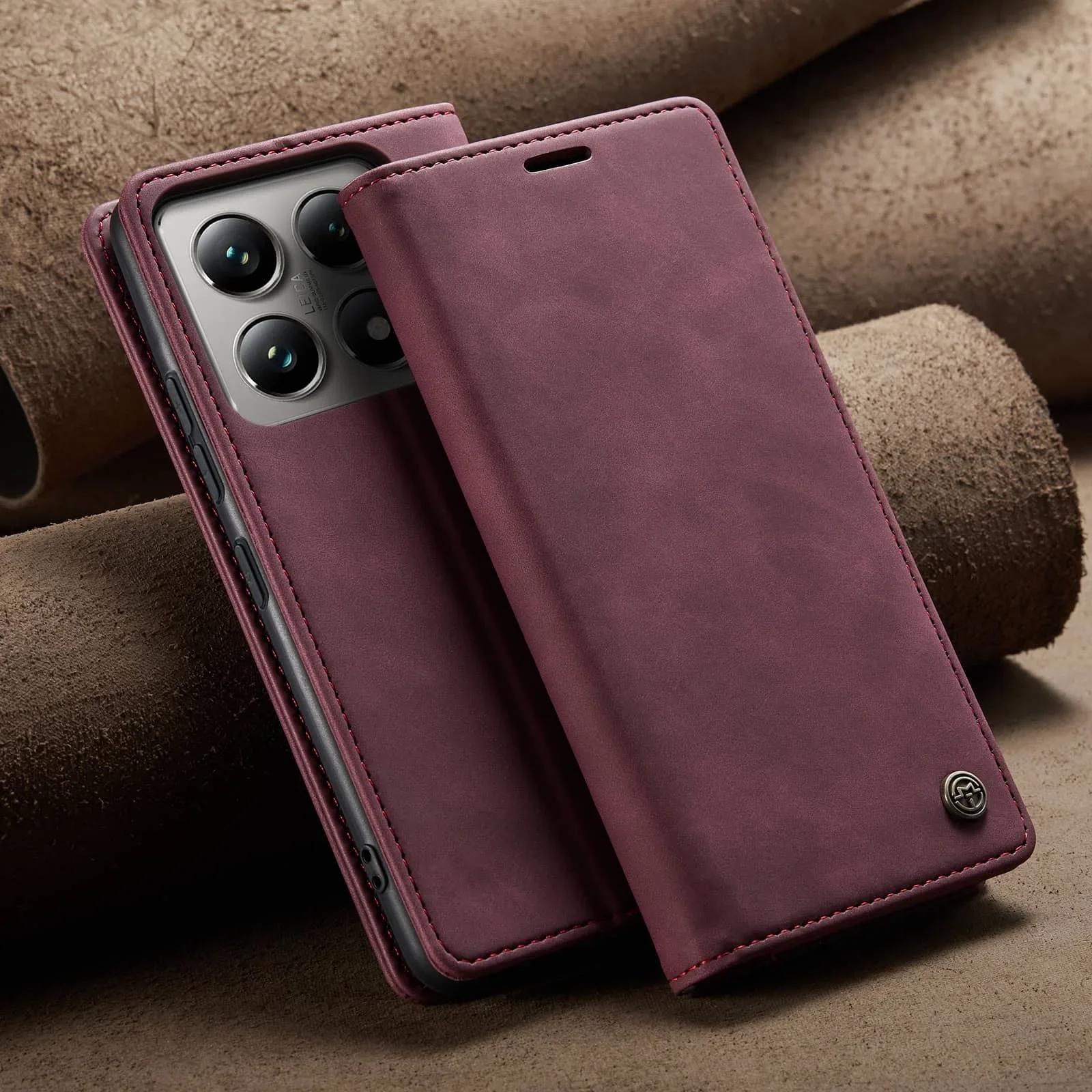 

CaseMe Leather Phone Case for Xiaomi 14T Pro 14 Ultra X6 M6 Pro Plus NEO 4G 5G Shockproof Anti-fall Flip Wallet Stand Card Cover For Xiaomi 14