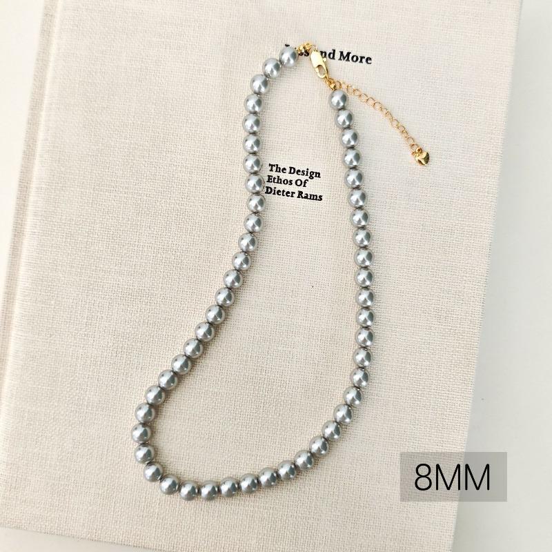 French round Shijia pearl necklace New Internet celebrity necklace Sweater chain Literary retro fashion necklace