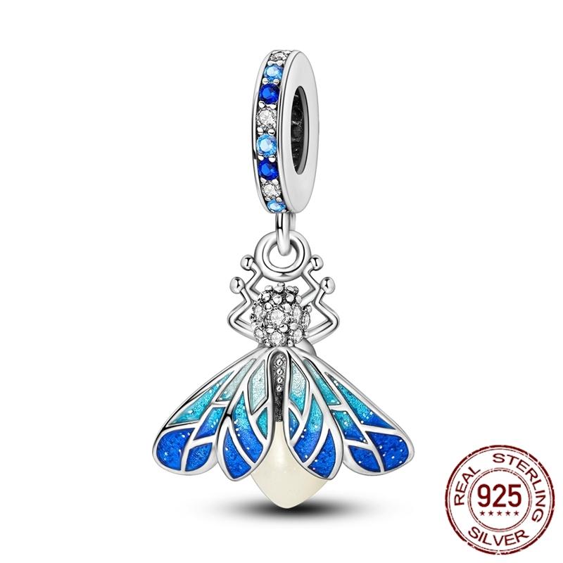 Mula Koppar Blå Resa Flygplan Berlocker Hänge Pärlor Passar Originalpan Armband Smycken För Kvinnor Diy Gåva