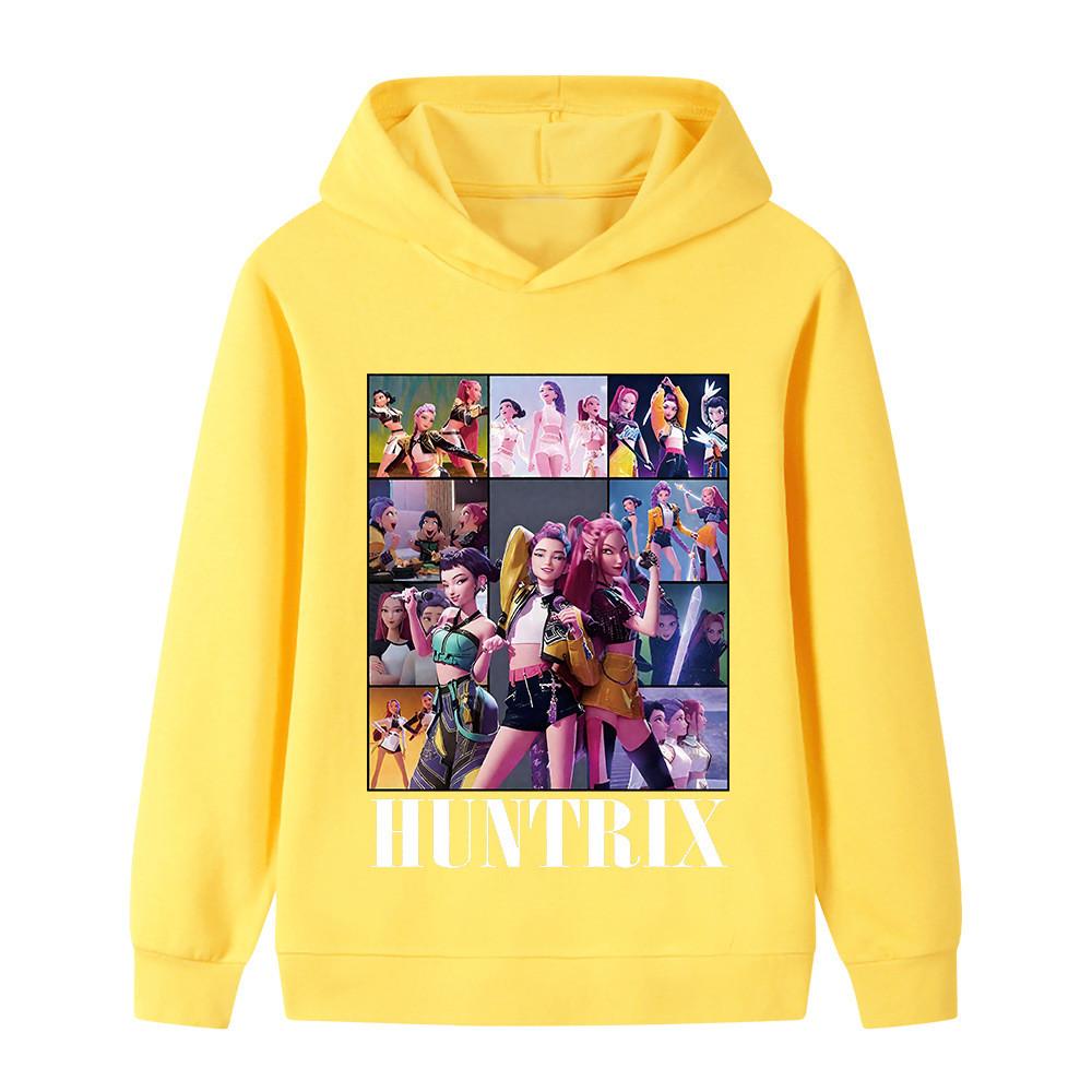 B1223 Kids Boys Girls Kpop Rumi Zoey Mira Print Long Sleeves Hoodie