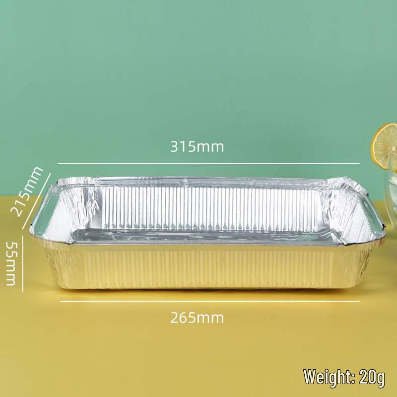 Aluminum Foil Square Baking & Grilling Bowl - Disposable Takeout Box