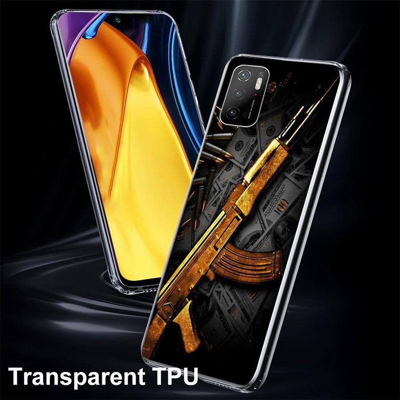 Gun Bullets AK47 Handgun Phone Case For Xiaomi Poco X7 X6 X5 Pro F7 Ultra Redmi 15C 15 13 13C 12 12C 10 10A 10C 9 9A 9C 9T Shell