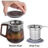 Extra Fine Mesh Tea Infuser Strainer Stainless Steel Loose Leaf Tea Steeper Diffuser with Large Capacity Basket and Lid Fits Te