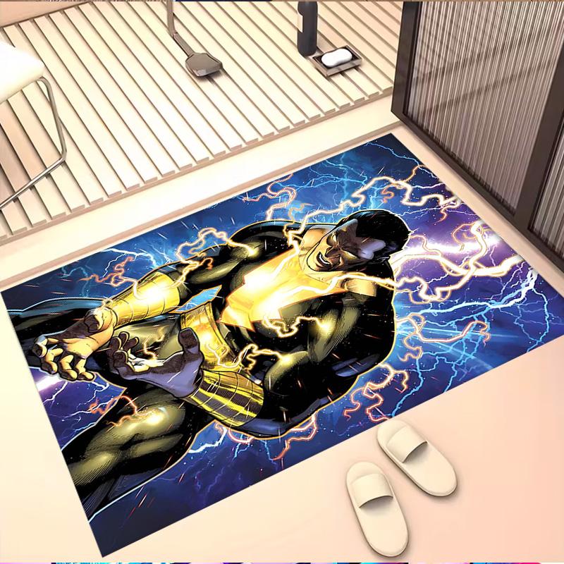 Black Adam Print Rug, Washable Floor Carpet, For Entryway Dorm Laundry Room Office Study, Home Decor Birthday Christmas Gift