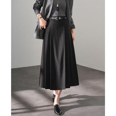 TERRE BLEUE Hepburn Style Pleated A-Line Skirt