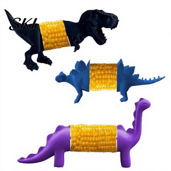 Eco-friendly Corn Forks Dinosaur Holders, Durable 3D Printing Lightweight Sturdy Prongs, Fun Holders Fork, for Hot BBQ Party Dining Table Accessories