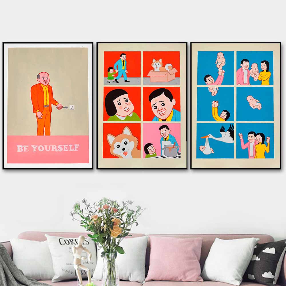 Αφηρημένη αφίσα Σύγχρονης Τέχνης Joan Retro Fun Printmaking Μοντέρνος καμβάς Ζωγραφική Υπνοδωμάτιο Σαλόνι Τοίχος Nordic Home Decor