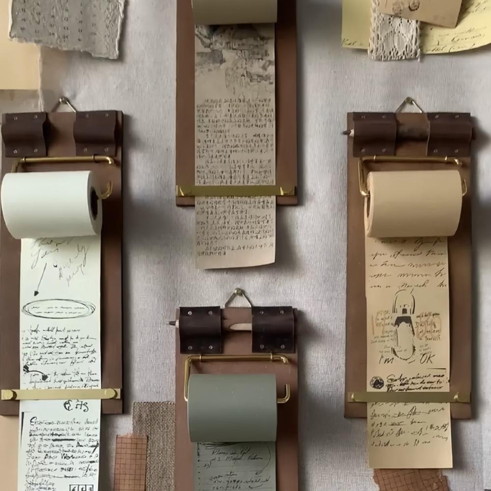 DIY Crafts Vintage Clipboard Refillable Kraft Paper Roll Hanging Writing Pad Journaling
