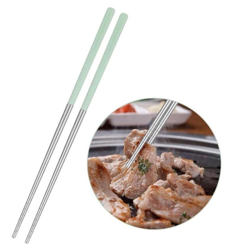 4 Pairs/set 304 Stainless Steel Chopsticks, Reusable Multicolor Chopsticks Safe Metal Chopsticks Non Slip Square Chopsticks