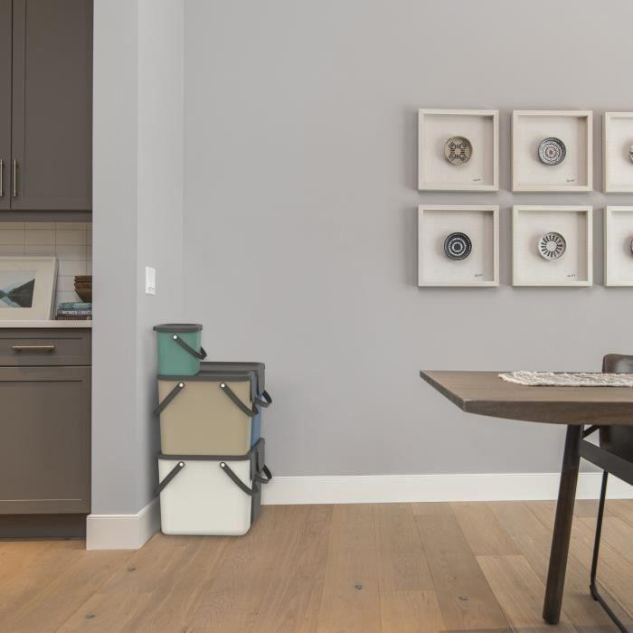 Rotho Albula Système De Séparation Des Déchets 40l Pour La Cuisine, Plastique (PP) Sans BPA, Bleu/anthracite, 40l (39,8 X 35,8 X 33,