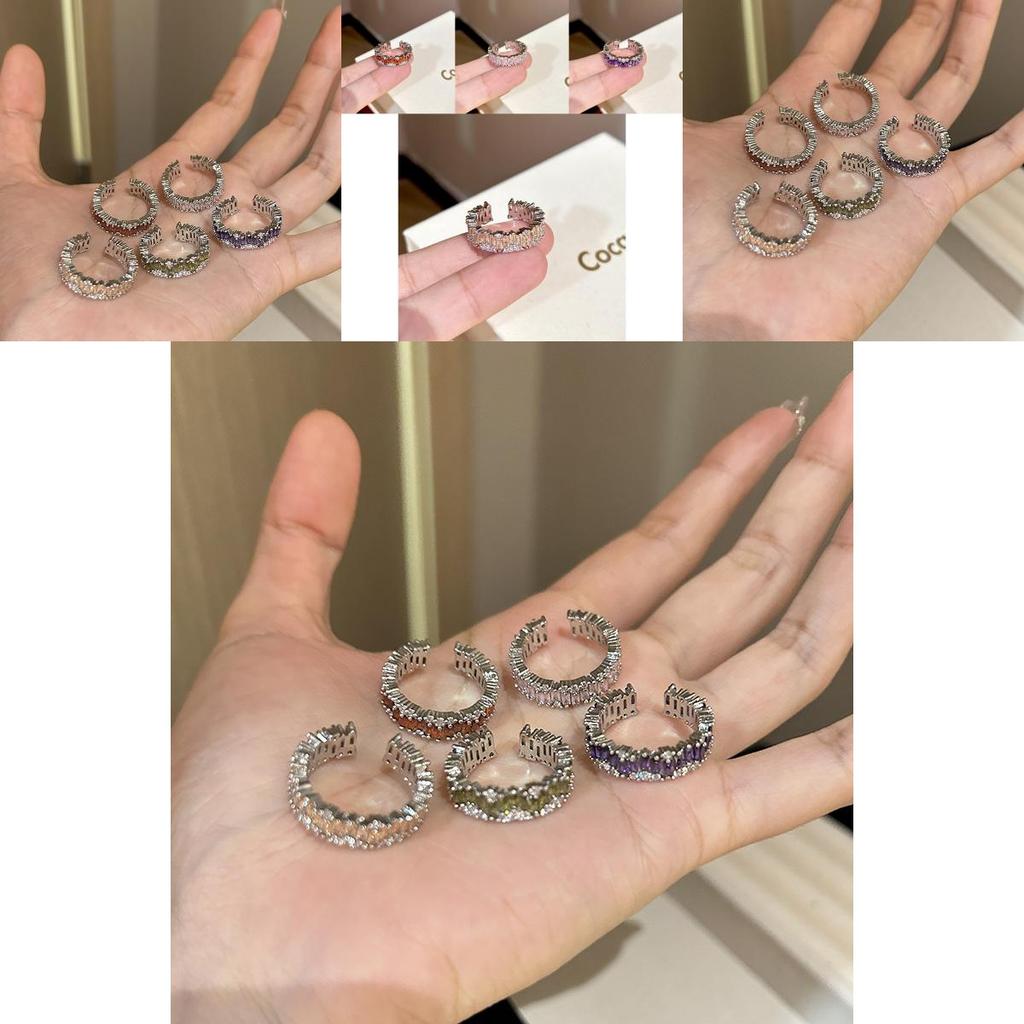 Chic And Elegant Open Adjustable Ring For Women With Vibrant Gemstone Details