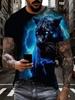 Trend Men's Fierce Wild Leopard 3D T-shirt Fashion Cool Daily T shirt Oudoor Short Sleeve Top Street Personality Summer Clothing