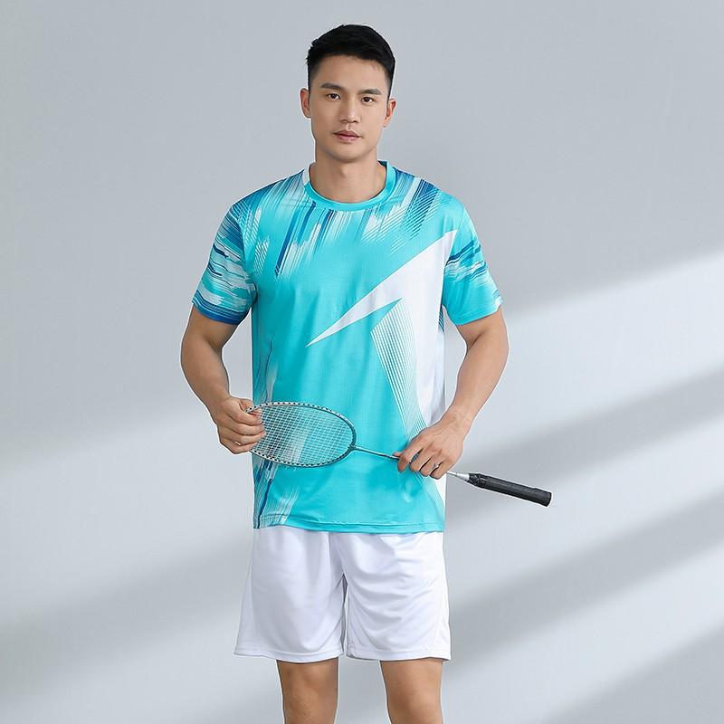 Quick-Dry Badminton Sport Set Men Women Athletic Wear Tennis Volleyball Table Uniform With Number Printing
