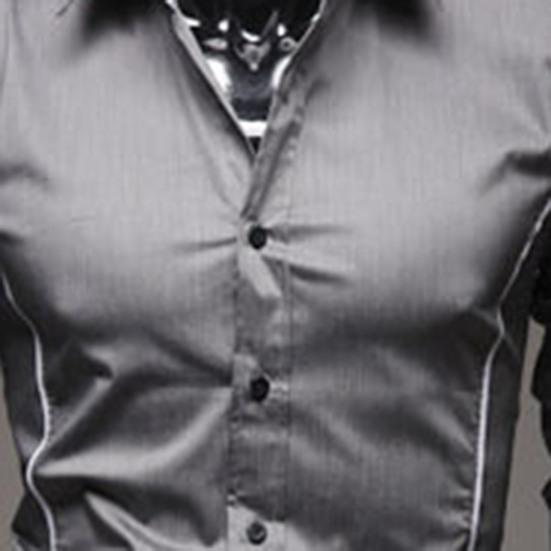Men Shirt Single-breasted Business Formal Slim Autumn Shirt for Work