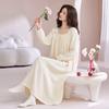 Womens Cotton Long Sleeve Nightgown Casual Soft Home Dress