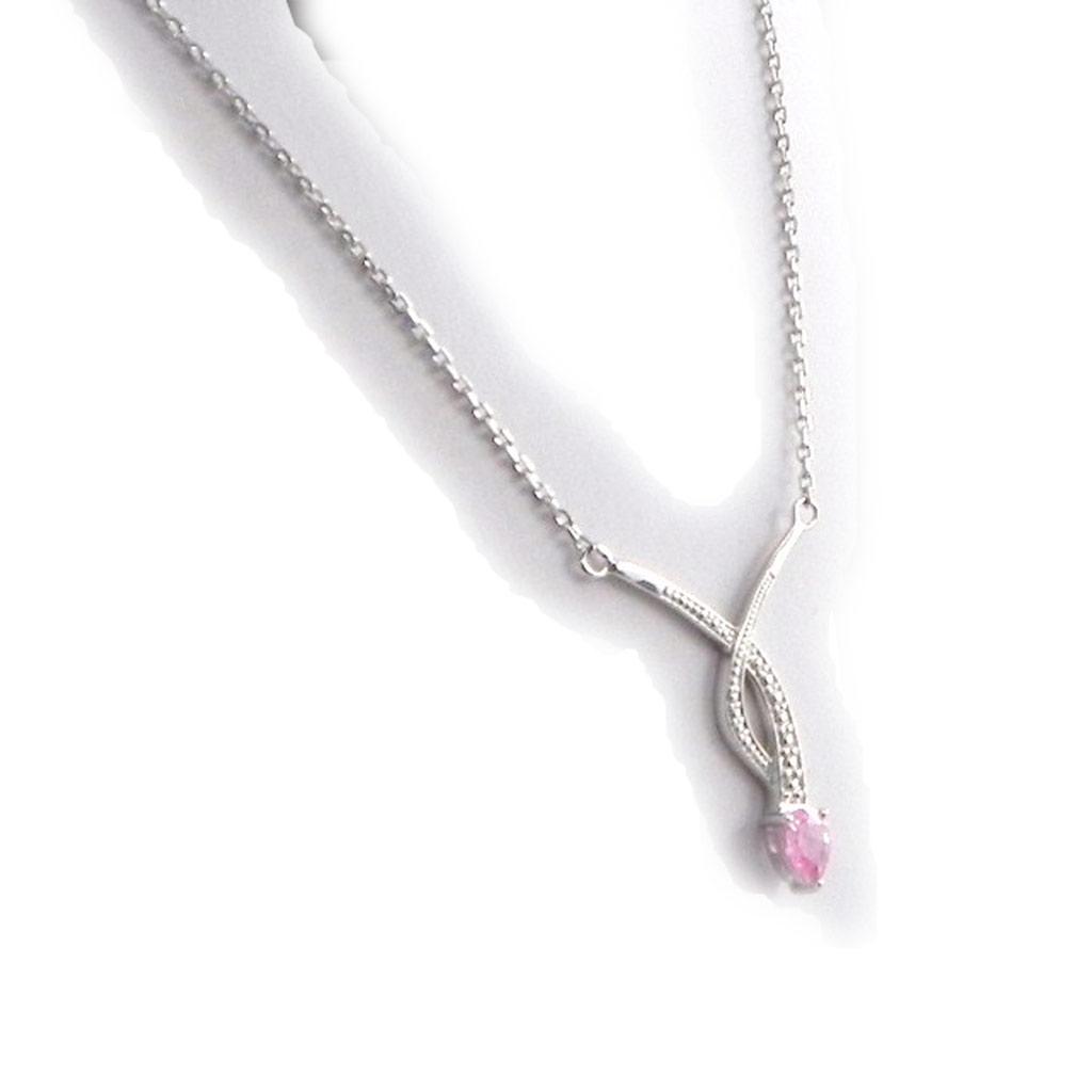 Les Trésors De Lily [B9853] - Colar Prata 'Tentação' Rosa Branco