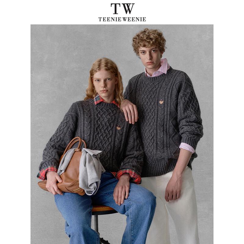 Teenie Weenie Men's Retro Cable Knit Wool Blend Sweater