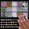 15Grids/Box Resin Nail Rhinestones Mixed Bowknot Pearl Heart Nail Art Decorations  DIY