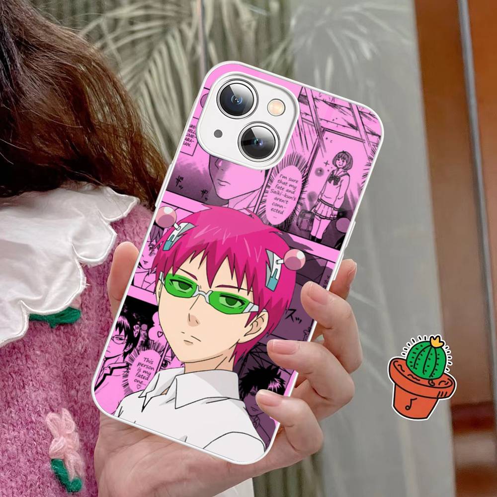 Anime Saiki Kusuo Tempered Glass For Iphone 14 13 12 11 Pro Mini XS MAX 14Plus X XS XR Cover