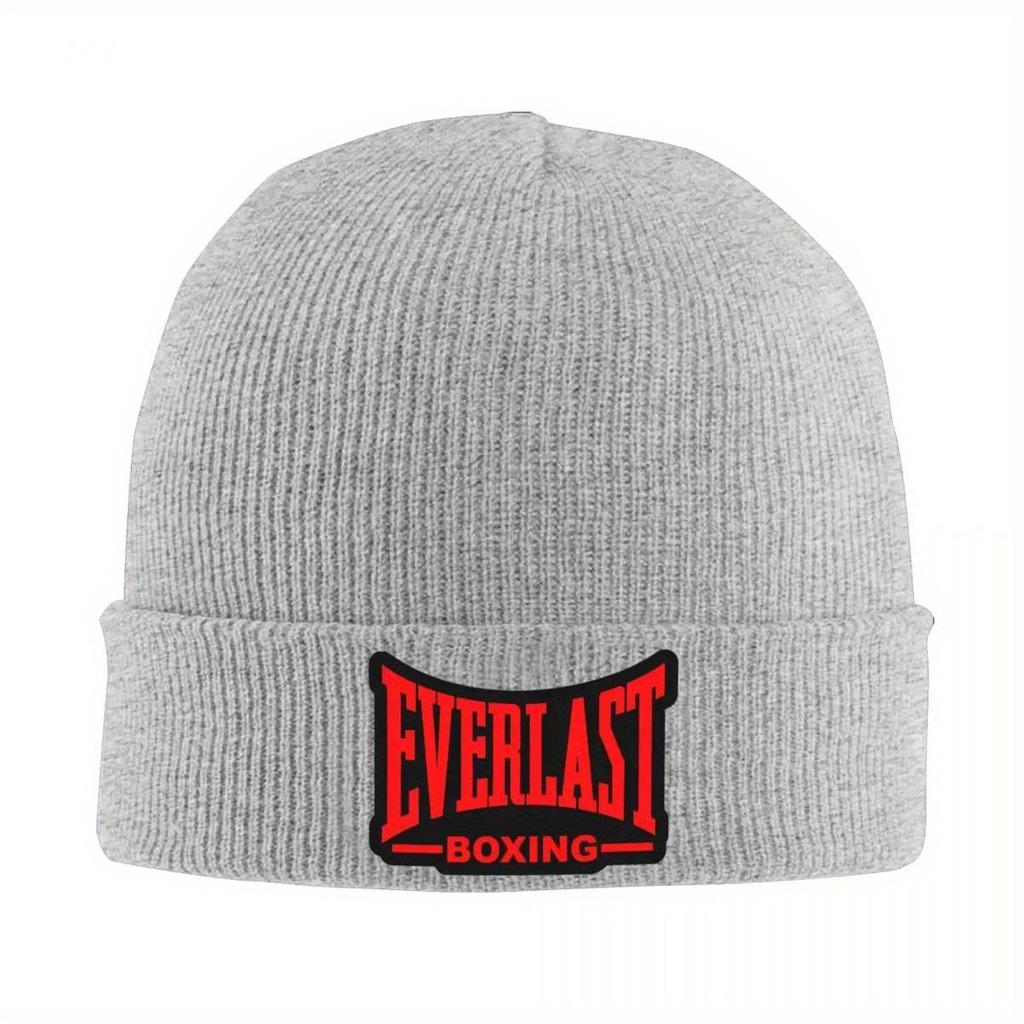 Everlasts Boxerské čepice s logem Pletená čepice Muži Ženy Cool Teplé kulichy Podzimní Posilovna Grafická čepice