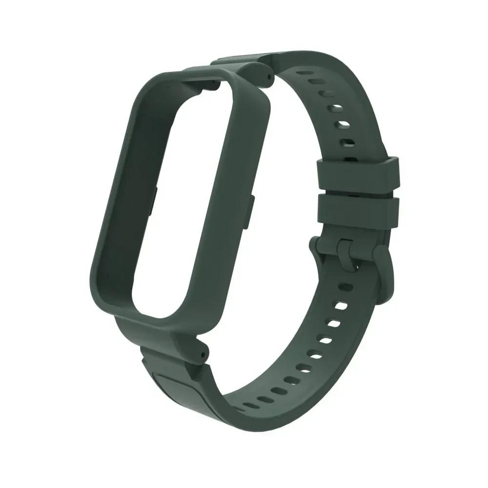 

Силиконовый ремешок для часов для Redmi Smart Band 2, сменный спортивный браслет для Xiaomi Smart Band 8 Active, мягкий чехол, аксессуары For Redmi Band 2 зелёный