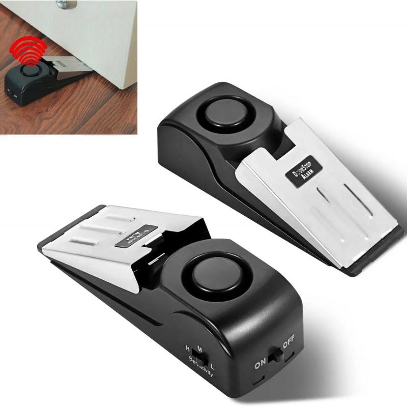 120db Wireless Door Stop Stopper Alarm Block Blocking System Door Blocking Device Home Travel Mini Anti-theft Wedge Shaped