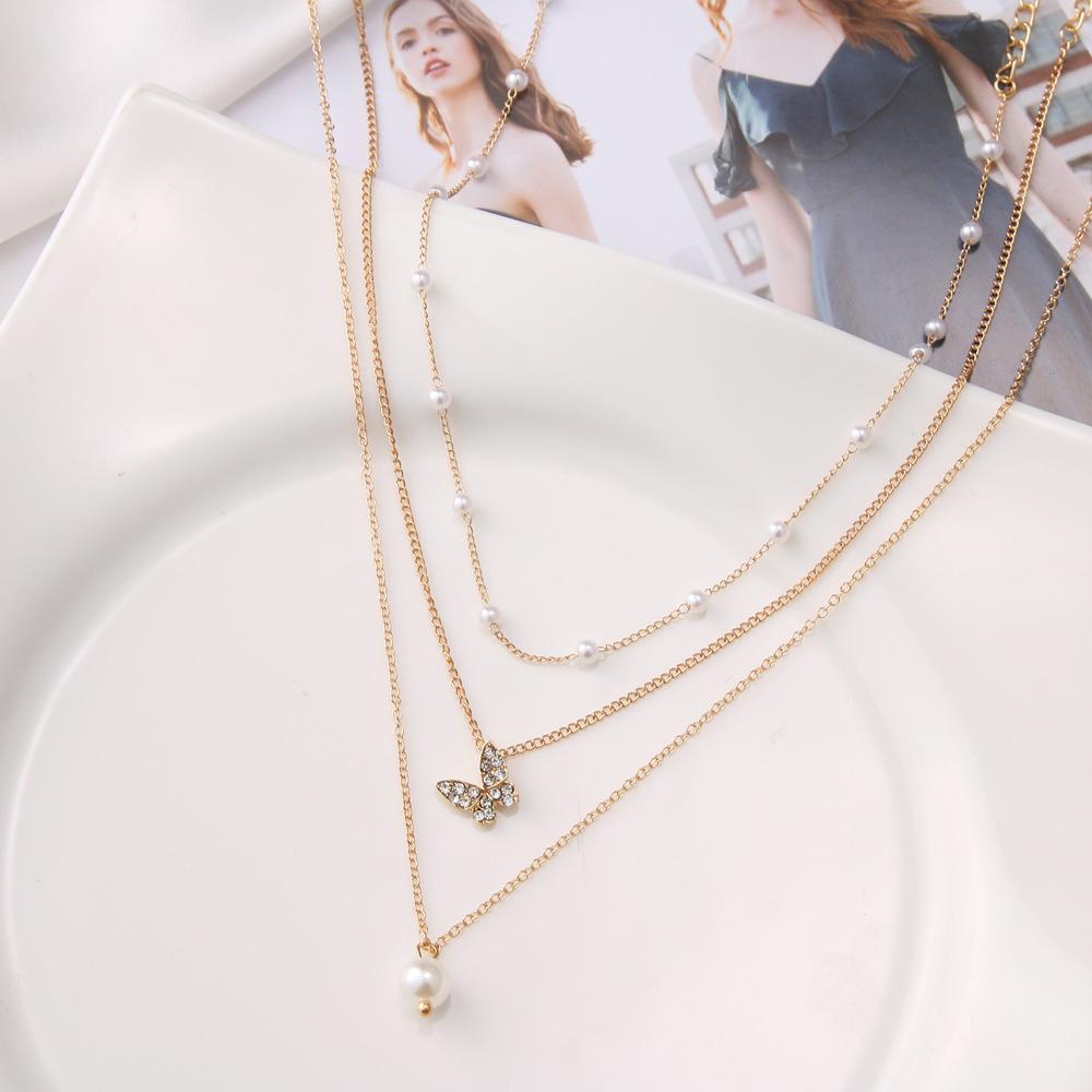 New Butterfly Pendants Neckalces for Women Short Chain Mini Butterflies Drop Boehemian Sexy Neck Accessories Fashion Jewerly