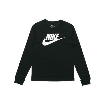 Abbigliamento sportivo Maglietta casual a maniche lunghe con scollo rotondo e stampa logo Futura Icona Uomo Top Nera CI6292-010