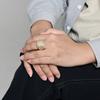 Hiphop Shinny Zircon Hexagon Shaped Ringn for Men Stainless Steel Ring Gold Plated Jewelry
