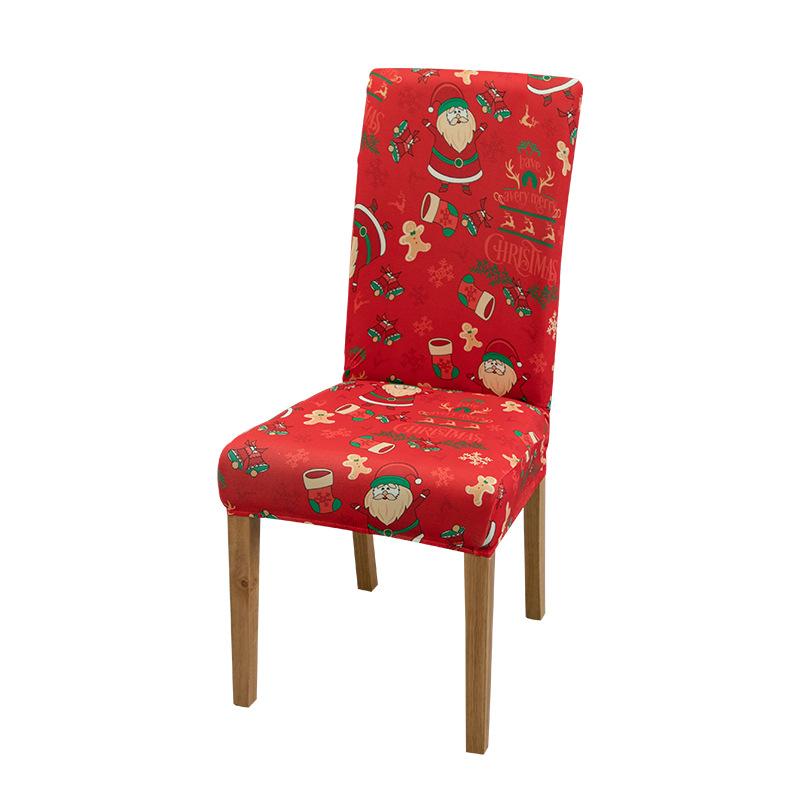 Chair Cover Dining Room Christmas Decor 2025 Santa Claus Snowflake Print Office Chair Covers Stretch Removable Chair Seat Cover