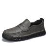 Men's Casual Shoes Leather Loafers Handmade Sewing Flat Bottomed Walking Outdoor Shoes Soft Soled Driving Shoes