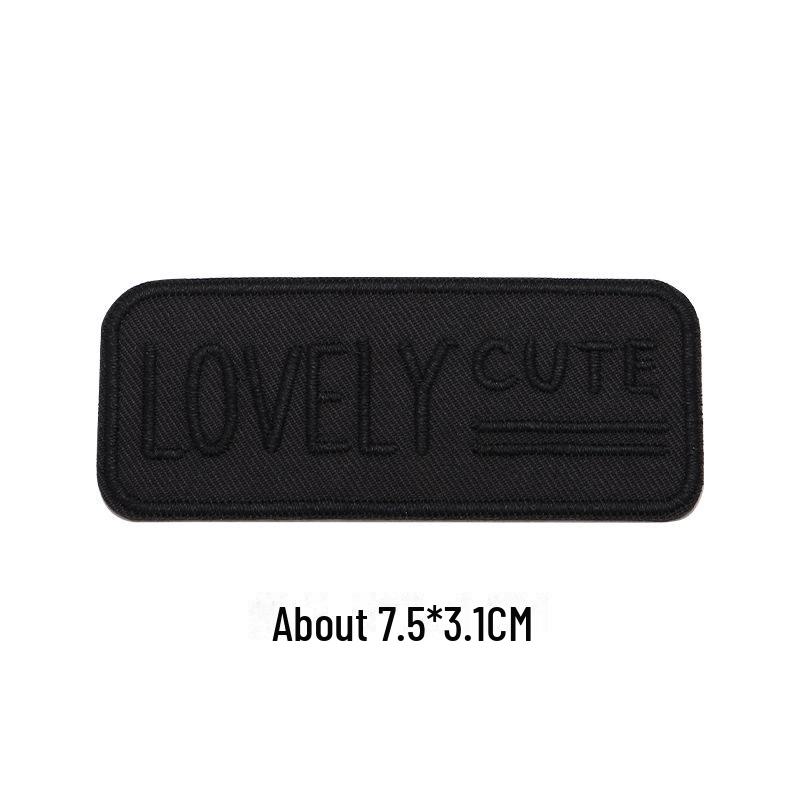 Black Self-Adhesive Embroidery Patch for DIY Clothes Repair and Decoration