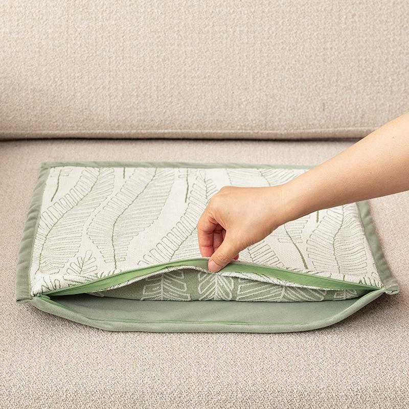 Niebieska poszewka na poduszkę do sofy z chenille - Nowoczesna minimalistyczna poduszka do salonu, sypialni lub jako zagłówek łóżka