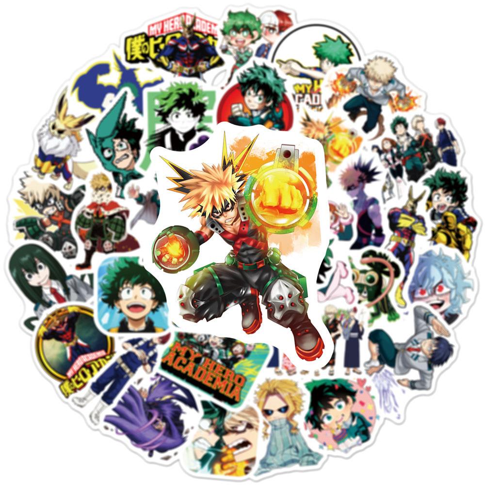 10/30/50/100pcs Cool Anime My Hero Academia Stickers Decal DIY Skateboard Phone Luggage Helmet Funny Graffiti Sticker Decoration