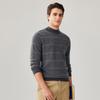 Zhaojun Men's 100% Cashmere Striped Mock Neck Sweater