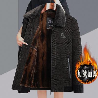 Papa Fleece Verdickt Herbst und Winter Chenille Mittlere und ältere Männer Freizeitjacke Die Jacke für ältere Männer Baumwollmantel