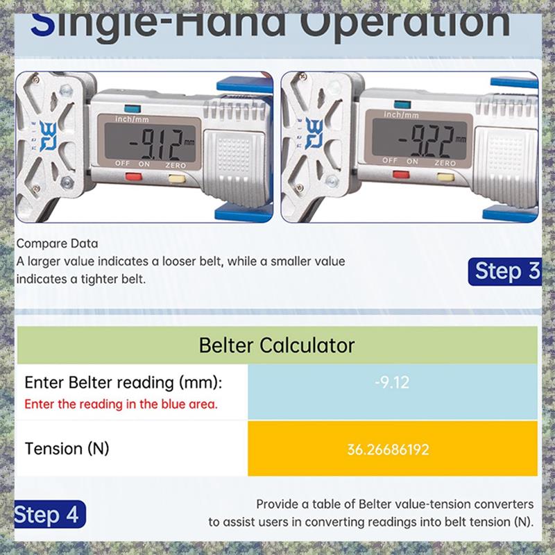 

WON Belt Tension Gauge For 3D Printers, Belter, Electric Belt Tension Meter, Easy To Read, High Precision Belt Tension