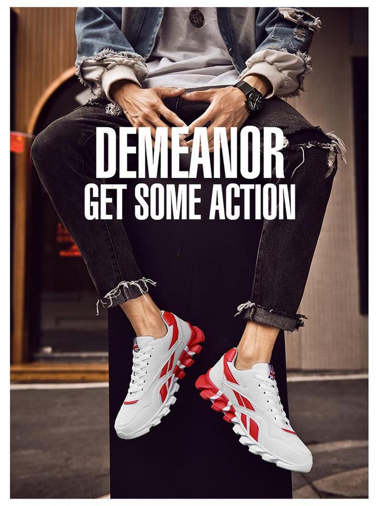 2025 Jesień Styl Koreański Lekkie Oddychające Męskie Buty do Biegania z Ostrzem - Modne, Duży Rozmiar, Niski Krój