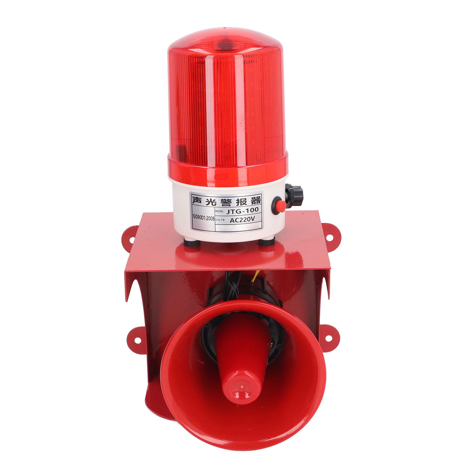 Alarma Audible Visual con Luz LED Sonido de Decibelios de Alta Potencia Sirena de Luz Alarma de Seguridad para Escuela Fábrica Centro Comercial 220V red