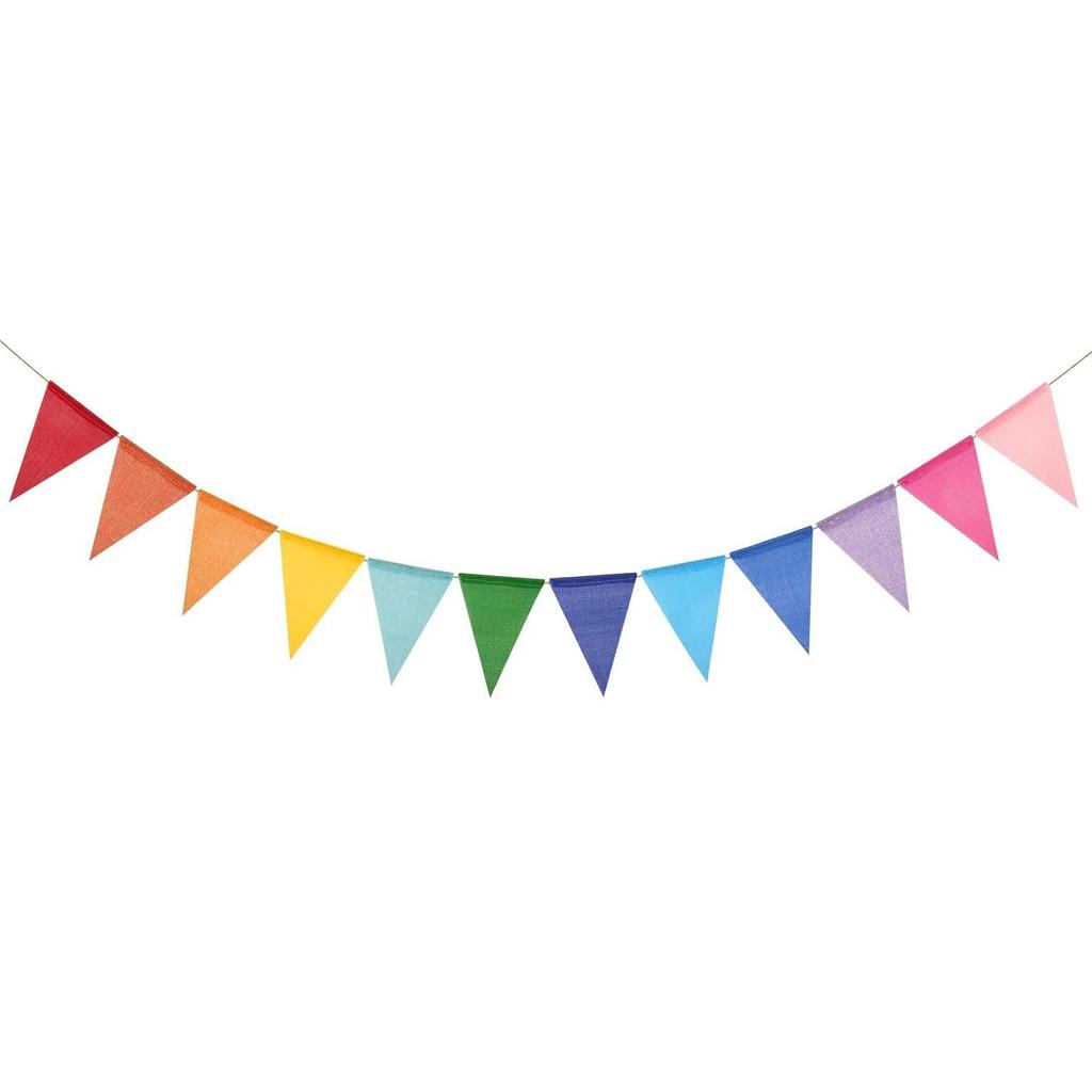 6-Color Triangle Pennant Banner: Imitation Linen for Graduation and Weddings