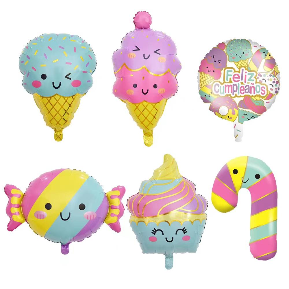 32Inch Donut Globos Foil Balloon Fruit Ice Cream Helium Balloon Birthday Party Decoration Kids Toy Sweet Digital Baby Shower