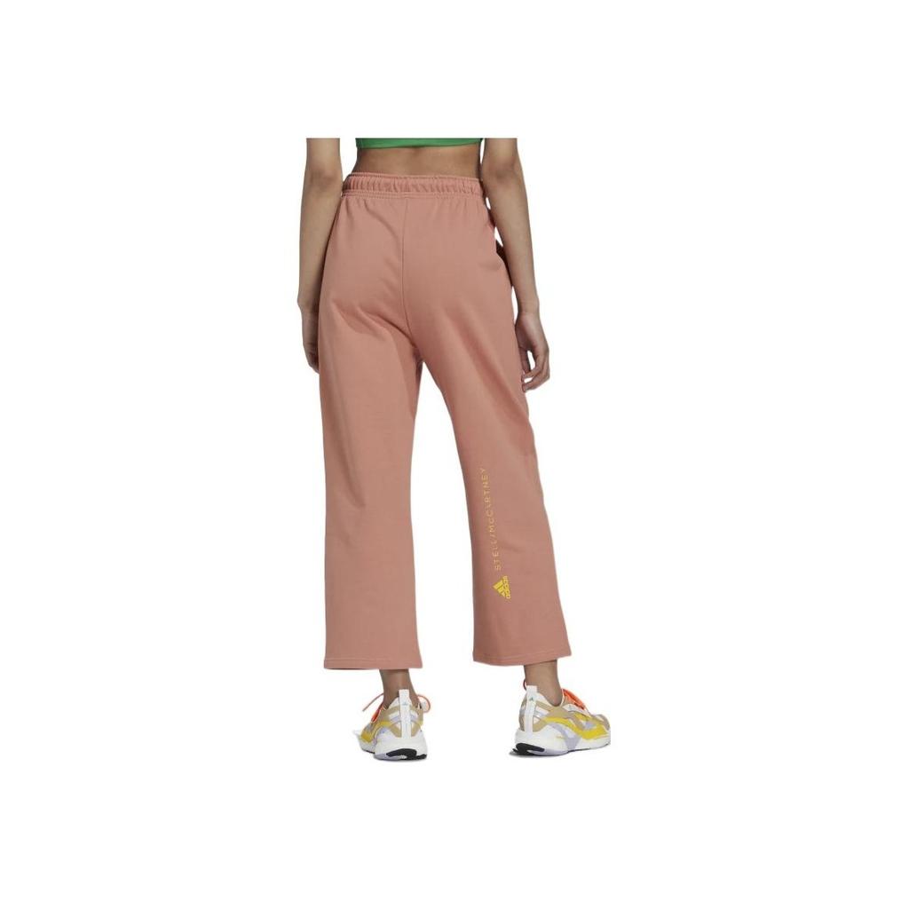 Adidas X Stella McCartney Collaboration Logo Print Drawstring Fitted Sports Pants Women Pants Pink IB5879