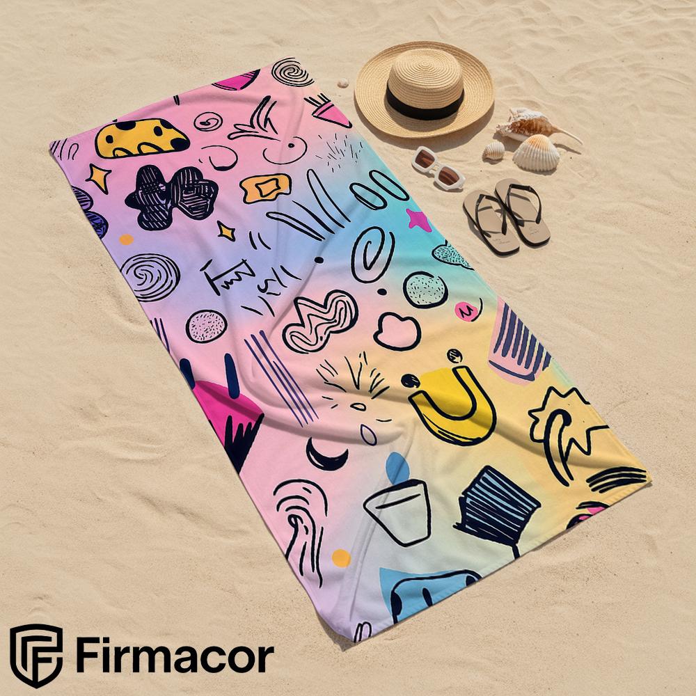 Abstract Shape Soft Portable Travel Towel Unisex Ultra Lightweight Microfiber Oversized Sand Free Quick Dry Beach Towel