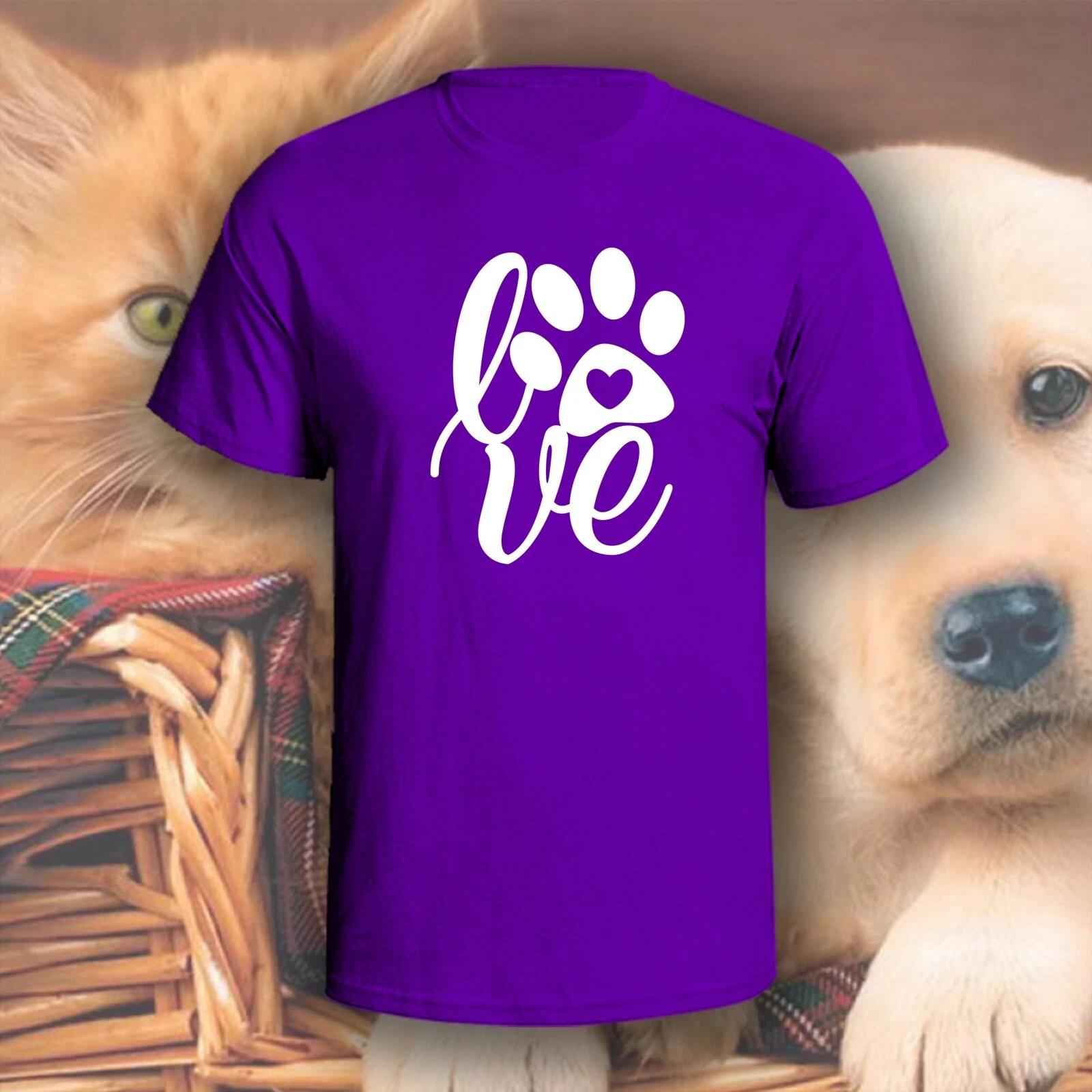 Paw Print LOVE T-Shirt | Pick Your Color! | Dog/Cat Mom S