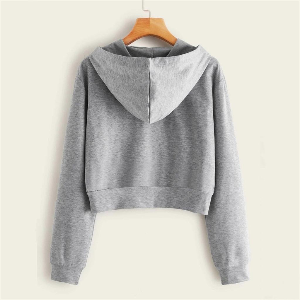 Women Heartbeat Print Long Sleeve Zipper Pocket Shirt Hooded Sweatshirt Tops