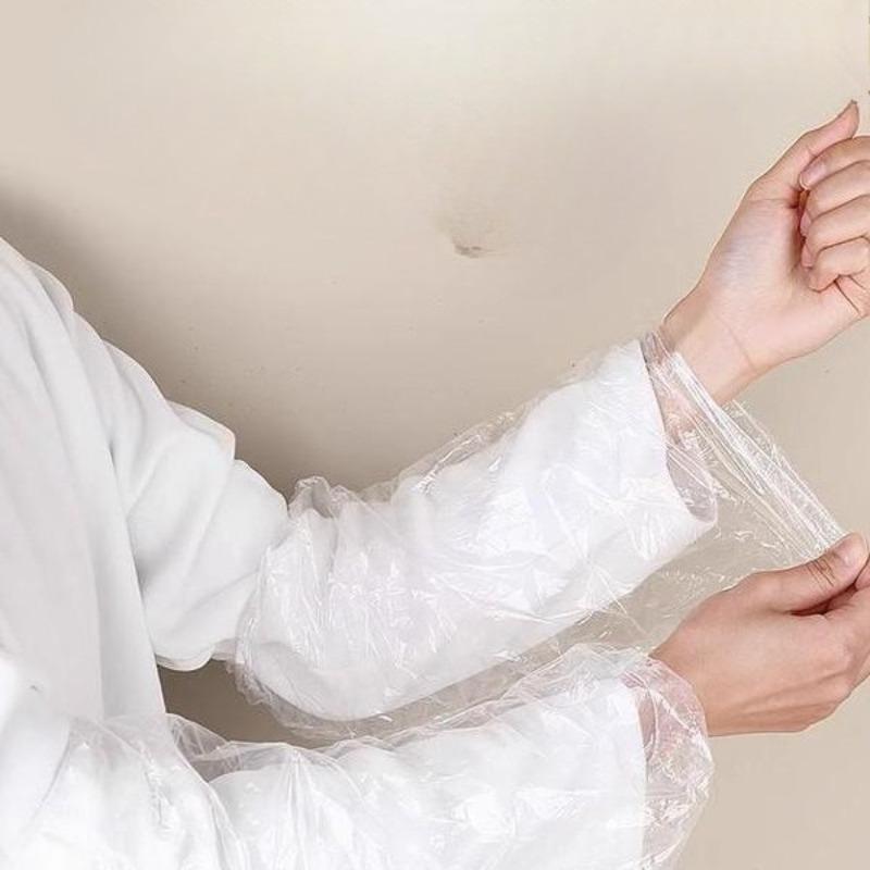 One-time Disposable Plastic Sleeves with Waterproof, Oil-proof and Wear-resistant Properties, Thickened for Use in Kitchen Vegetable Washing.